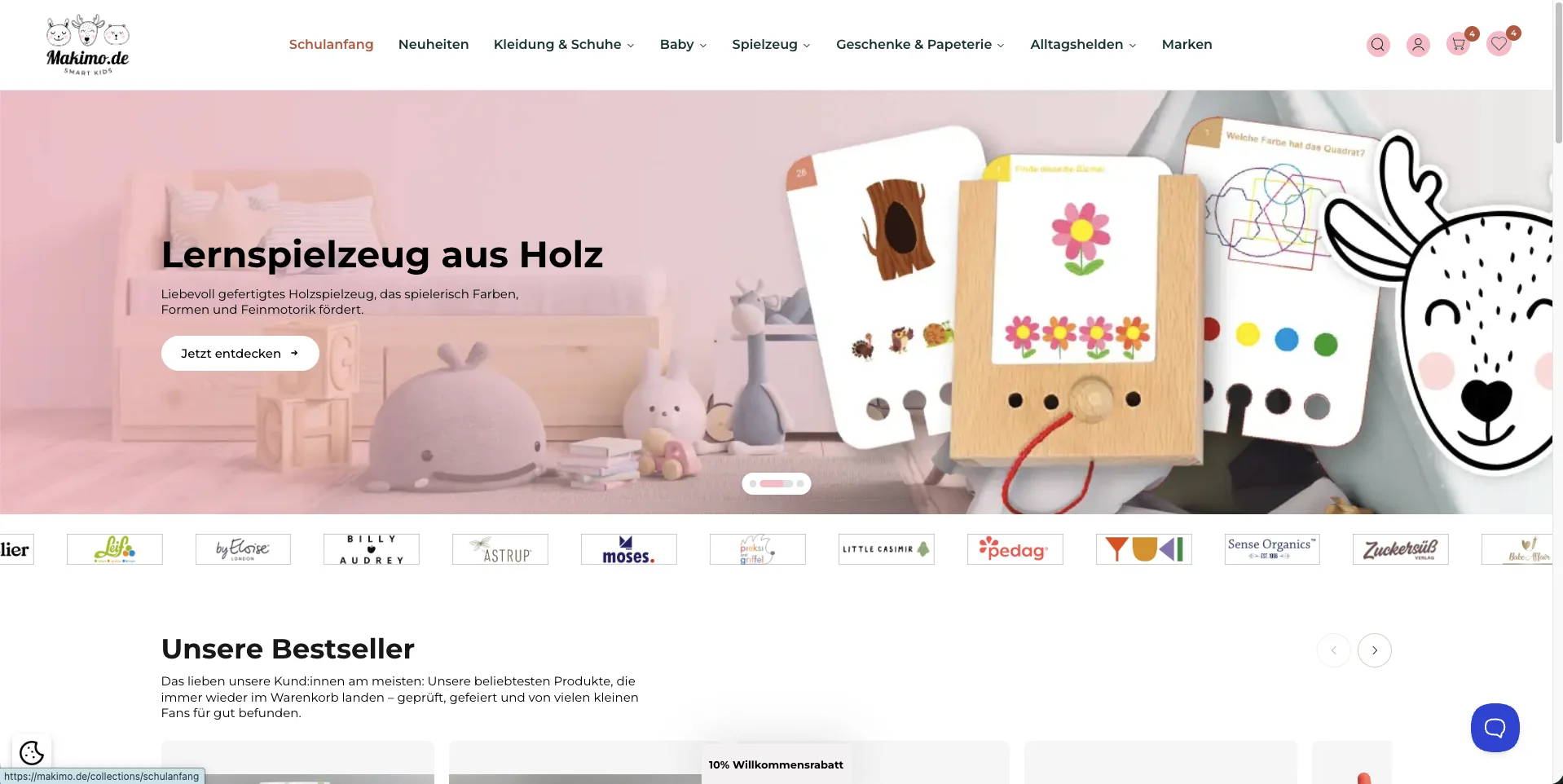Neue Startseite im Onlineshop von Makimo