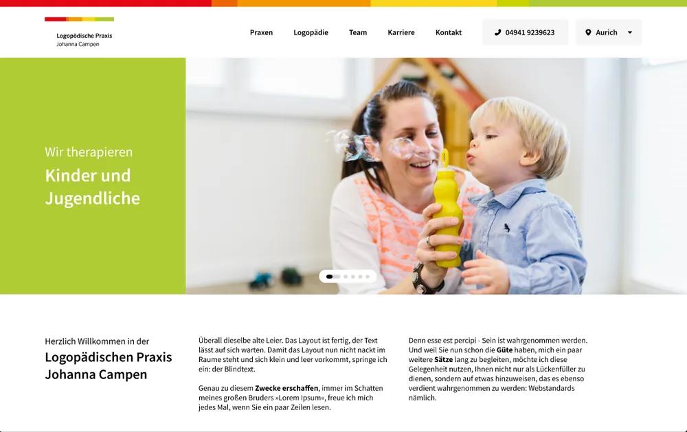 Webseite der Logopädischen Praxis Johanna Campen