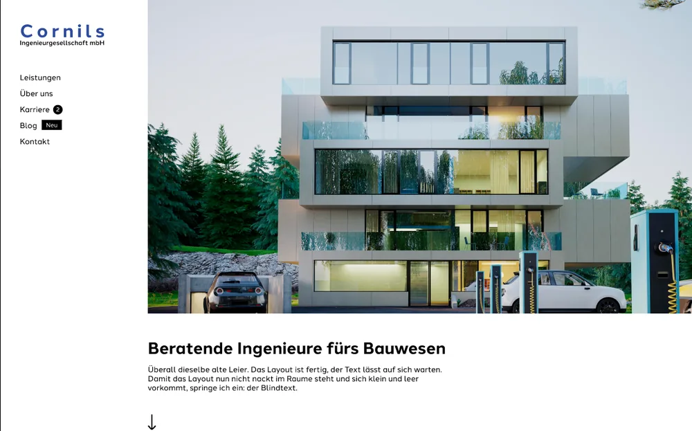 Webseite der Cornils Ingenieurgesellschaft mbH