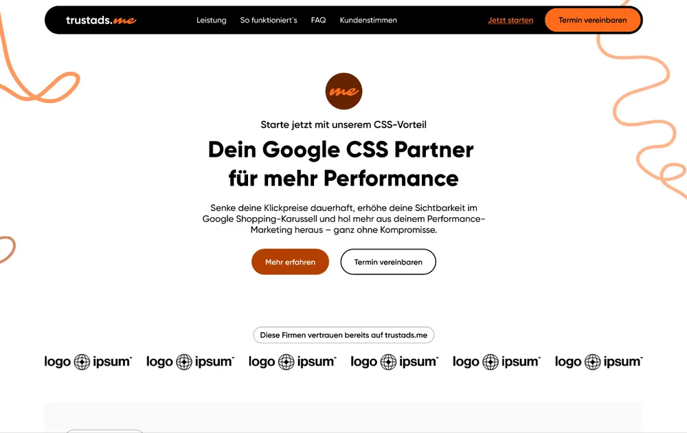 Webseite von trustads.me